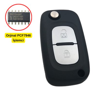 Ren 2 Buton (Orijinal PCF7946 İşlemcili) Sustalı Kumanda 433.92MHz ID46 - PCF7946 - 1